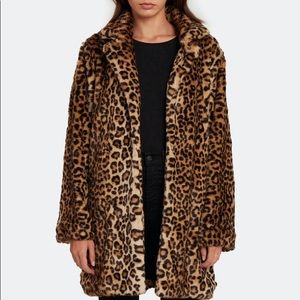 Blank NYC Leopard Fur Coat size Small